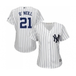 Women's New York Yankees #21 Paul O'Neill Authentic White Home Baseball Jersey