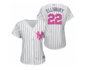 Women's New York Yankees #22 Jacoby Ellsbury White Home 2016 Mother's Day Cool Base Jersey