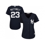 Women's New York Yankees #23 Don Mattingly Navy Blue Alternate Stitched MLB Jersey