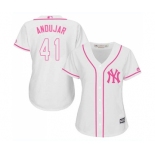 Women's New York Yankees #41 Miguel Andujar Authentic White Fashion Cool Base Baseball Jersey