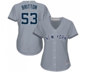 Women's New York Yankees #53 Zach Britton Authentic Grey Road Baseball Jersey