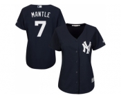 Women's New York Yankees #7 Mickey Mantle Navy Blue Alternate Stitched MLB Jersey