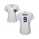 Women's New York Yankees #9 Roger Maris Authentic White Home Baseball Jersey