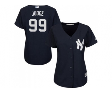 Women's New York Yankees #99 Aaron Judge Navy Blue Alternate Stitched MLB Jersey