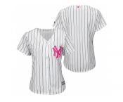 Women's New York Yankees White Home 2016 Mother's Day Cool Base Team Jersey