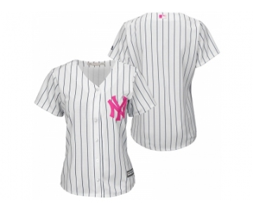 Women's New York Yankees White Home 2016 Mother's Day Cool Base Team Jersey