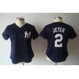 women mlb jerseys new york yankees #2 jeter dk.blue