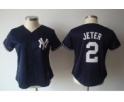 women mlb jerseys new york yankees #2 jeter dk.blue