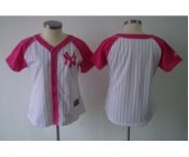 women mlb jerseys new york yankees blank white pink[2012]