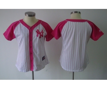 women mlb jerseys new york yankees blank white pink[2012]