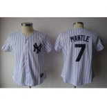 women mlb new york yankees #7 mantle white[black strip]