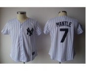 women mlb new york yankees #7 mantle white[black strip]