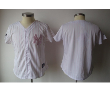 women mlb new york yankees blank white[pink strip]