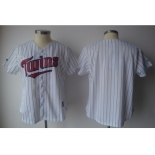 MLB Women Jerseys Minnesota Twins blank White[blue strip]