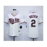 Women Minnesota Twins #2 Brian Dozier White Home Stitched MLB Jersey