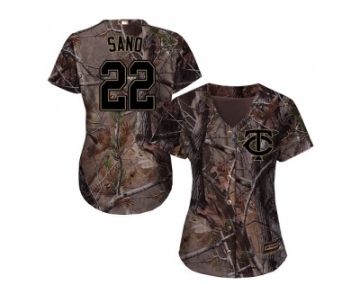 Women Minnesota Twins #22 Miguel Sano Camo Realtree Collection Cool Base Stitched MLB Jersey