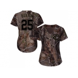 Women Minnesota Twins #25 Byron Buxton Camo Realtree Collection Cool Base Stitched MLB Jersey