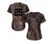 Women Minnesota Twins #25 Byron Buxton Camo Realtree Collection Cool Base Stitched MLB Jersey