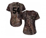 Women Minnesota Twins #54 Ervin Santana Camo Realtree Collection Cool Base Stitched MLB Jersey