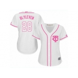 Women's Majestic Minnesota Twins #28 Bert Blyleven Replica White Fashion Cool Base MLB Jersey