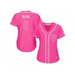 Women's Majestic Minnesota Twins #6 Tony Oliva Replica Pink Fashion Cool Base MLB Jersey