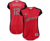 Women's Minnesota Twins #12 Jake Odorizzi Authentic Red American League 2019 Baseball All-Star Jersey