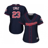 Women's Minnesota Twins #23 Nelson Cruz Authentic Navy Blue Alternate Road Cool Base Baseball Jersey