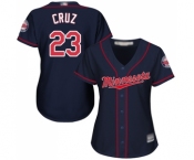 Women's Minnesota Twins #23 Nelson Cruz Authentic Navy Blue Alternate Road Cool Base Baseball Jersey