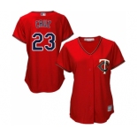 Women's Minnesota Twins #23 Nelson Cruz Authentic Scarlet Alternate Cool Base Baseball Jersey