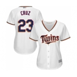 Women's Minnesota Twins #23 Nelson Cruz Authentic White Home Cool Base Baseball Jersey