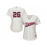 Women's Minnesota Twins #26 Max Kepler Cream Strip Alternate Stitched MLB Jersey