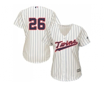 Women's Minnesota Twins #26 Max Kepler Cream Strip Alternate Stitched MLB Jersey