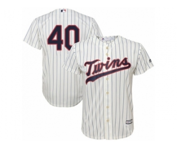 Youth Majestic Minnesota Twins #40 Bartolo Colon Authentic Cream Alternate Cool Base MLB Jersey