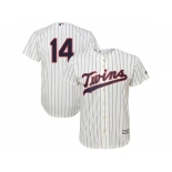 Youth Minnesota Twins #14 Kent Hrbek Cream Strip Cool Base Stitched MLB Jersey