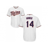 Youth Minnesota Twins #14 Kent Hrbek White Cool Base Stitched MLB Jersey