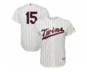 Youth Minnesota Twins #15 Glen Perkins Cream Strip Cool Base Stitched MLB Jersey