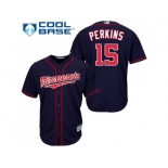 Youth Minnesota Twins #15 Glen Perkins Navy blue Cool Base Stitched MLB Jersey