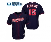 Youth Minnesota Twins #15 Glen Perkins Navy blue Cool Base Stitched MLB Jersey