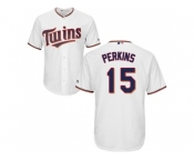 Youth Minnesota Twins #15 Glen Perkins White Cool Base Stitched MLB Jersey