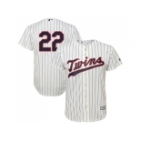 Youth Minnesota Twins #22 Miguel Sano Cream Strip Cool Base Stitched MLB Jersey