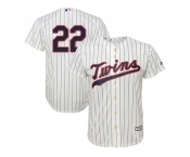 Youth Minnesota Twins #22 Miguel Sano Cream Strip Cool Base Stitched MLB Jersey