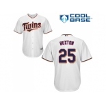 Youth Minnesota Twins #25 Byron Buxton White Cool Base Stitched MLB Jersey