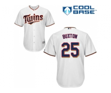 Youth Minnesota Twins #25 Byron Buxton White Cool Base Stitched MLB Jersey