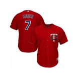 Youth Minnesota Twins #7 Joe Mauer Red Cool Base Stitched MLB Jersey