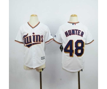 youth mlb jerseys minnesota twins #48 hunter white[hunter]