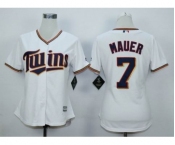 youth mlb jerseys minnesota twins #7 mauer white