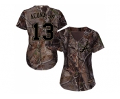 Women Atlanta Braves #13 Ronald Acuna Jr. Camo Realtree Collection Cool Base Stitched MLB Jersey