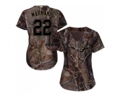 Women Atlanta Braves #22 Nick Markakis Camo Realtree Collection Cool Base Stitched MLB Jersey