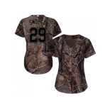 Women Atlanta Braves #29 John Smoltz Camo Realtree Collection Cool Base Stitched MLB Jersey