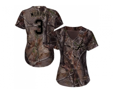 Women Atlanta Braves #3 Dale Murphy Camo Realtree Collection Cool Base Stitched MLB Jersey